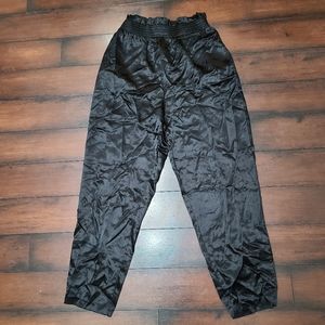 Black Satin Joggers
